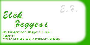 elek hegyesi business card